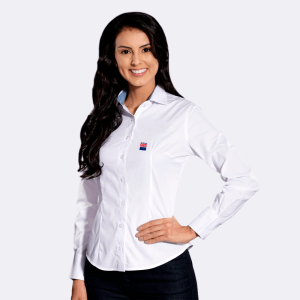 Camisa Feminina Corporativa Manga Longa - Classic Branco - Tamanho P