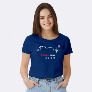Camiseta Feminina Azul - Paixão Pelo Zebu