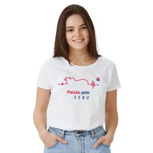 Baby Look Feminina Branca Paixao Pelo Zebu