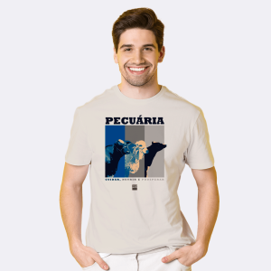 Camiseta Egipicia Masculina - Estampa Animais Leite