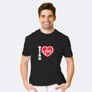 Camiseta Masculina - Estampa I Love Beef