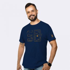Camiseta Masculina Azul - 50 Anos ABS