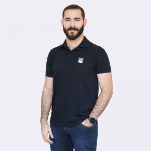 Polo Piquet Pima Masculina Preta